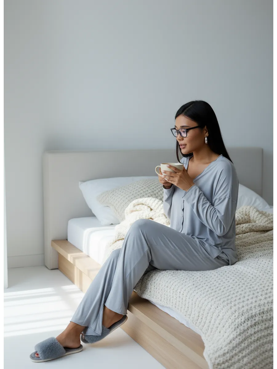 Oversized Loungewear Pajama Set with Pants for Women