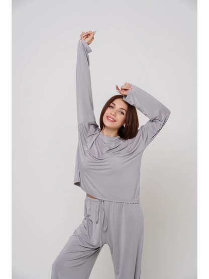 Cotton & Viscose Home Loungewear Pajama Set for Women