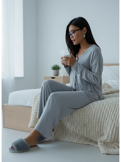 Oversized Loungewear Pajama Set with Pants for Women
