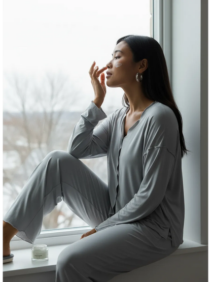 Oversized Loungewear Pajama Set with Pants for Women