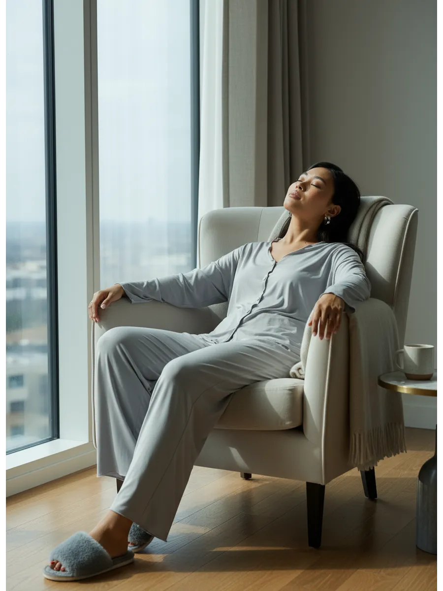 Oversized Loungewear Pajama Set with Pants for Women