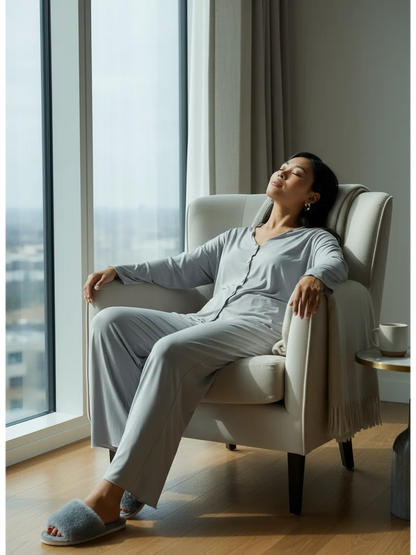 Oversized Loungewear Pajama Set with Pants for Women