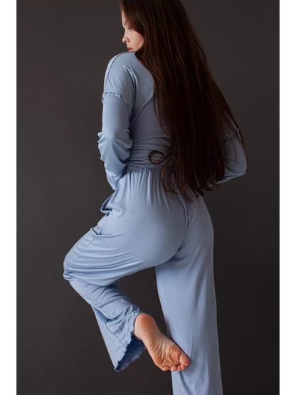 Soft Home Loungewear Pajama Set for Women – Cozy Top and Pants