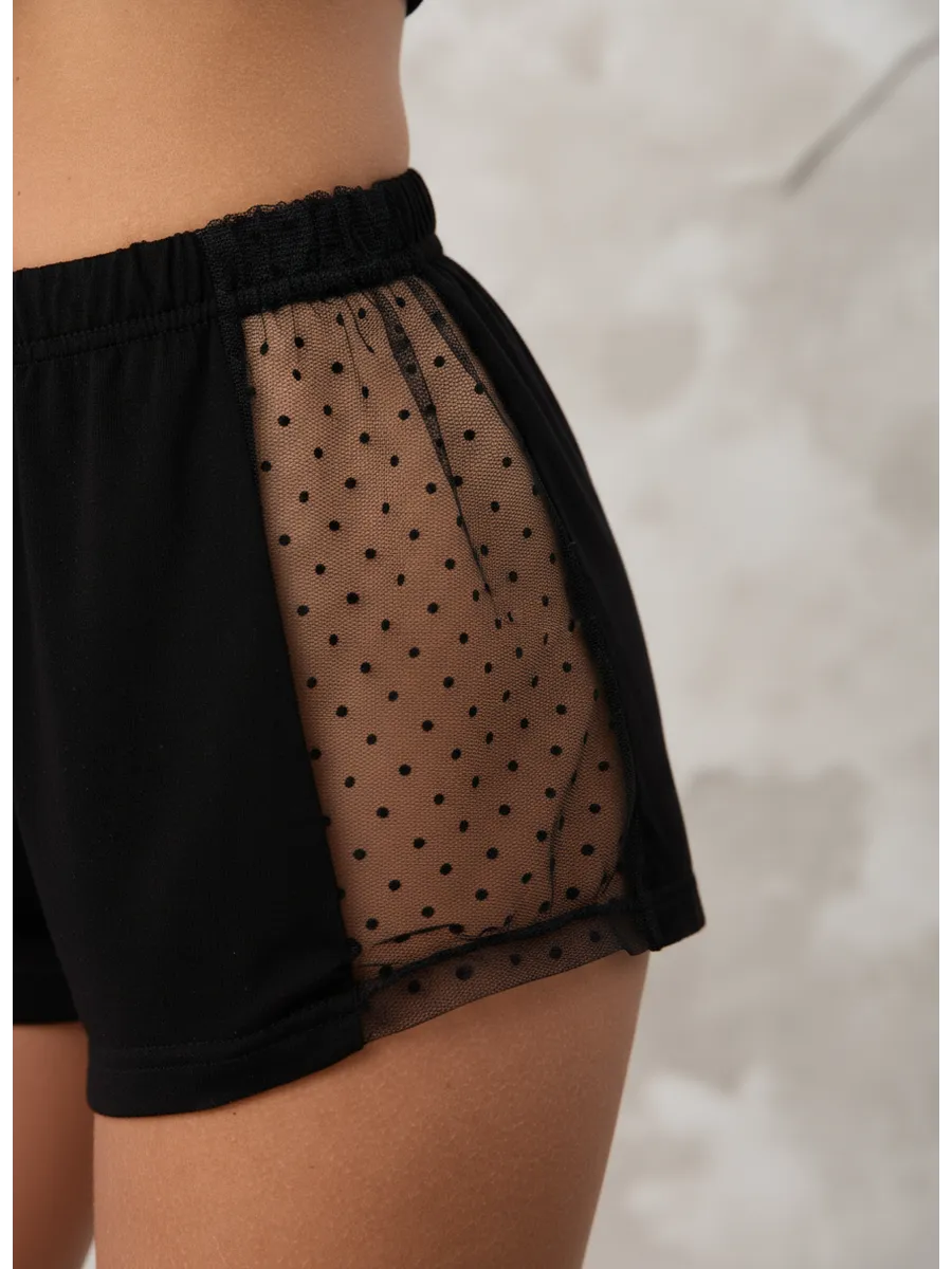 Pajama Set for Women – Shorts and T-Shirt, Soft & Breathable Black