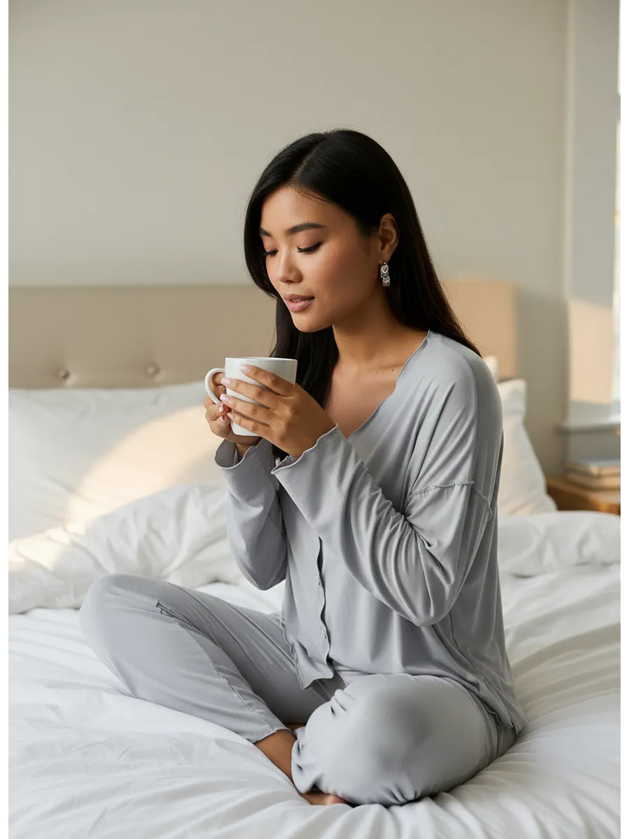 Oversized Loungewear Pajama Set with Pants for Women