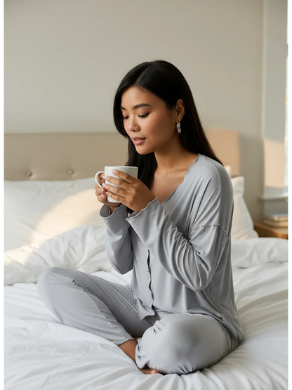 Oversized Loungewear Pajama Set with Pants for Women