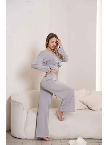 Cotton & Viscose Home Loungewear Pajama Set for Women