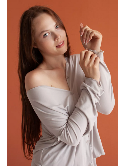 Soft Home Loungewear Pajama Set for Women – Cozy Top and Pants