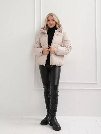 Women’s Winter Hooded Jacket – Plus Size, Warm & Insulated