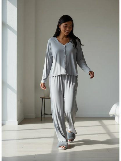 Oversized Loungewear Pajama Set with Pants for Women