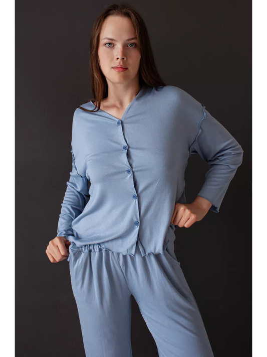 Soft Home Loungewear Pajama Set for Women – Cozy Top and Pants
