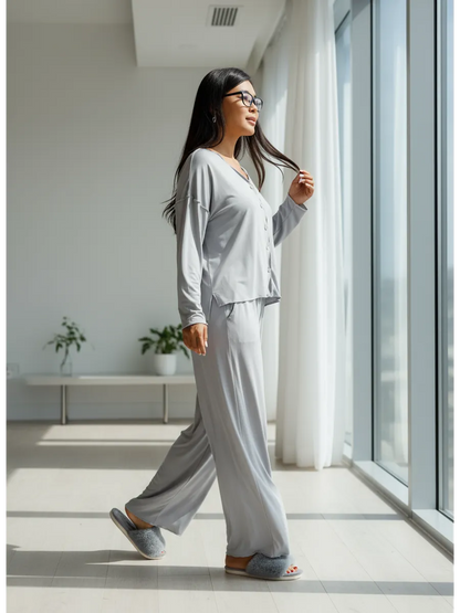 Oversized Loungewear Pajama Set with Pants for Women