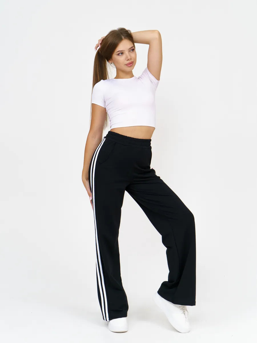Women’s Straight Palazzo Sweatpants – Drawstring Waist, Comfortable Fit