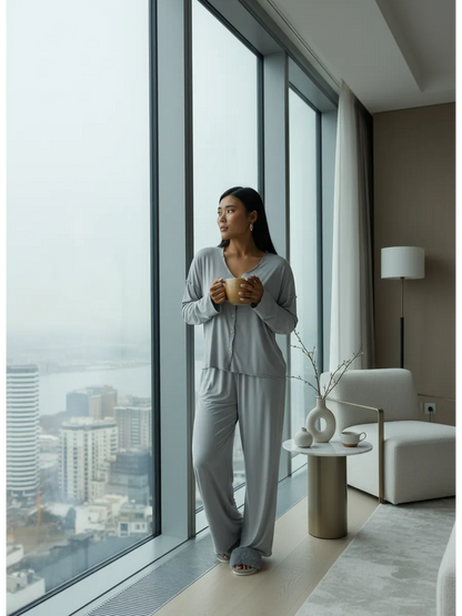 Oversized Loungewear Pajama Set with Pants for Women