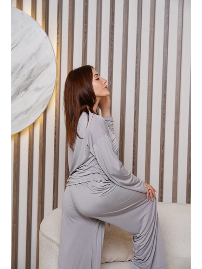 Cotton & Viscose Home Loungewear Pajama Set for Women