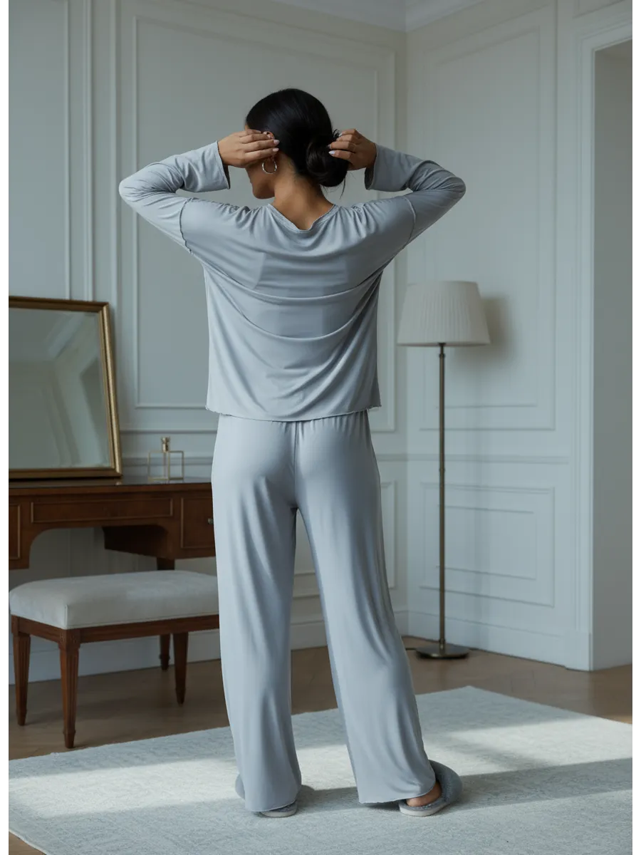 Oversized Loungewear Pajama Set with Pants for Women