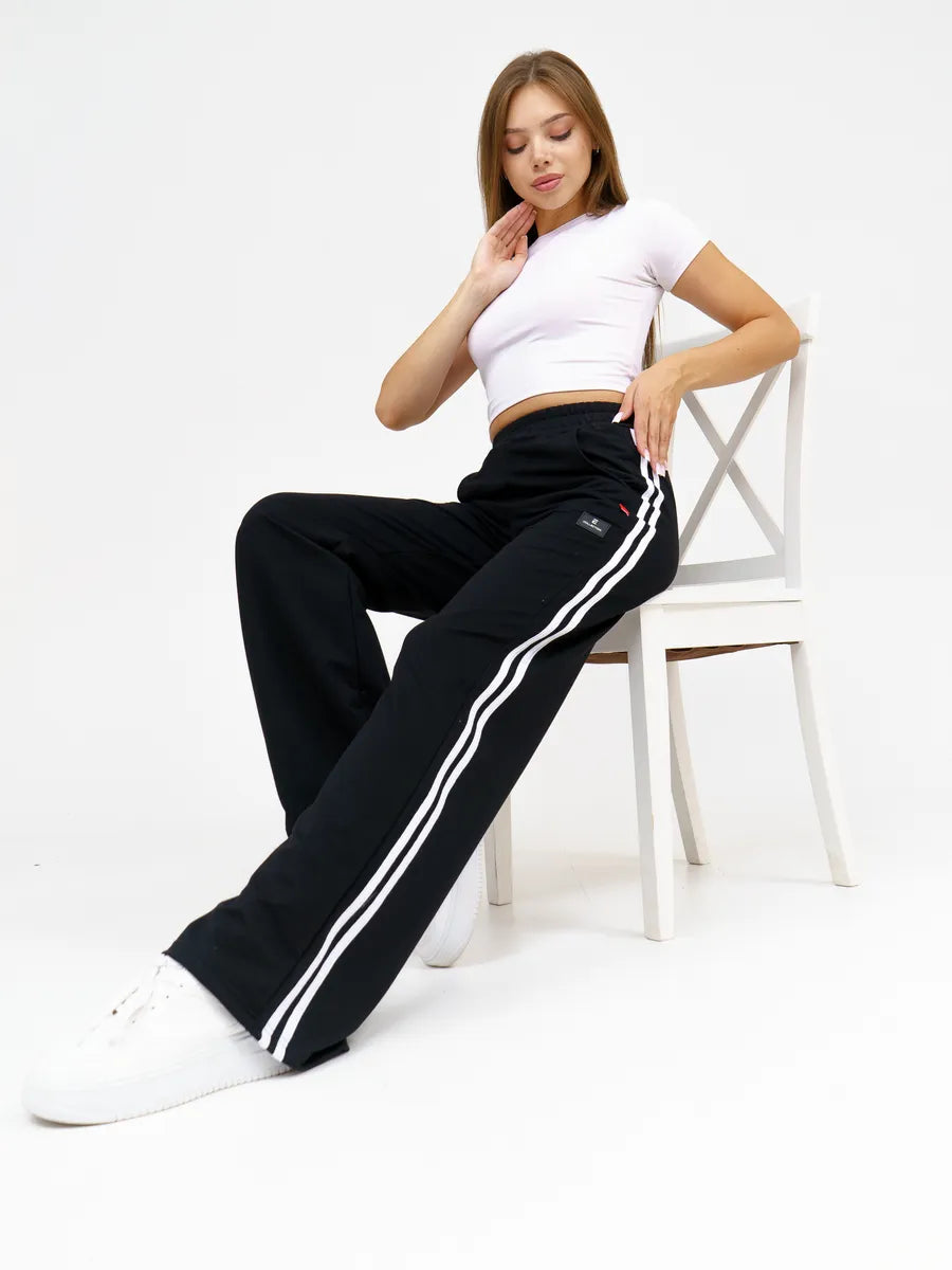 Women’s Straight Palazzo Sweatpants – Drawstring Waist, Comfortable Fit