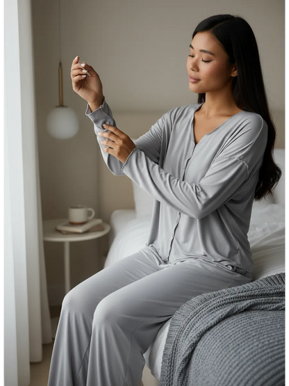 Oversized Loungewear Pajama Set with Pants for Women
